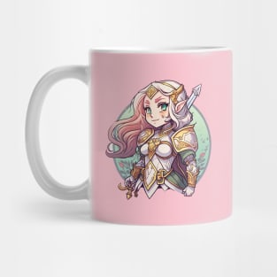 a dnd female elf paladin Mug